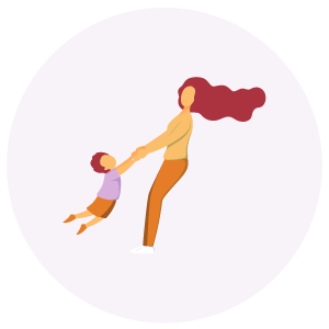 Illustration: Elternteil hält liebevoll ein Baby im Arm
